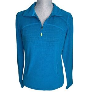 TANGERINE / TEAL 1/4 ZIP PULLOVER SIZE S